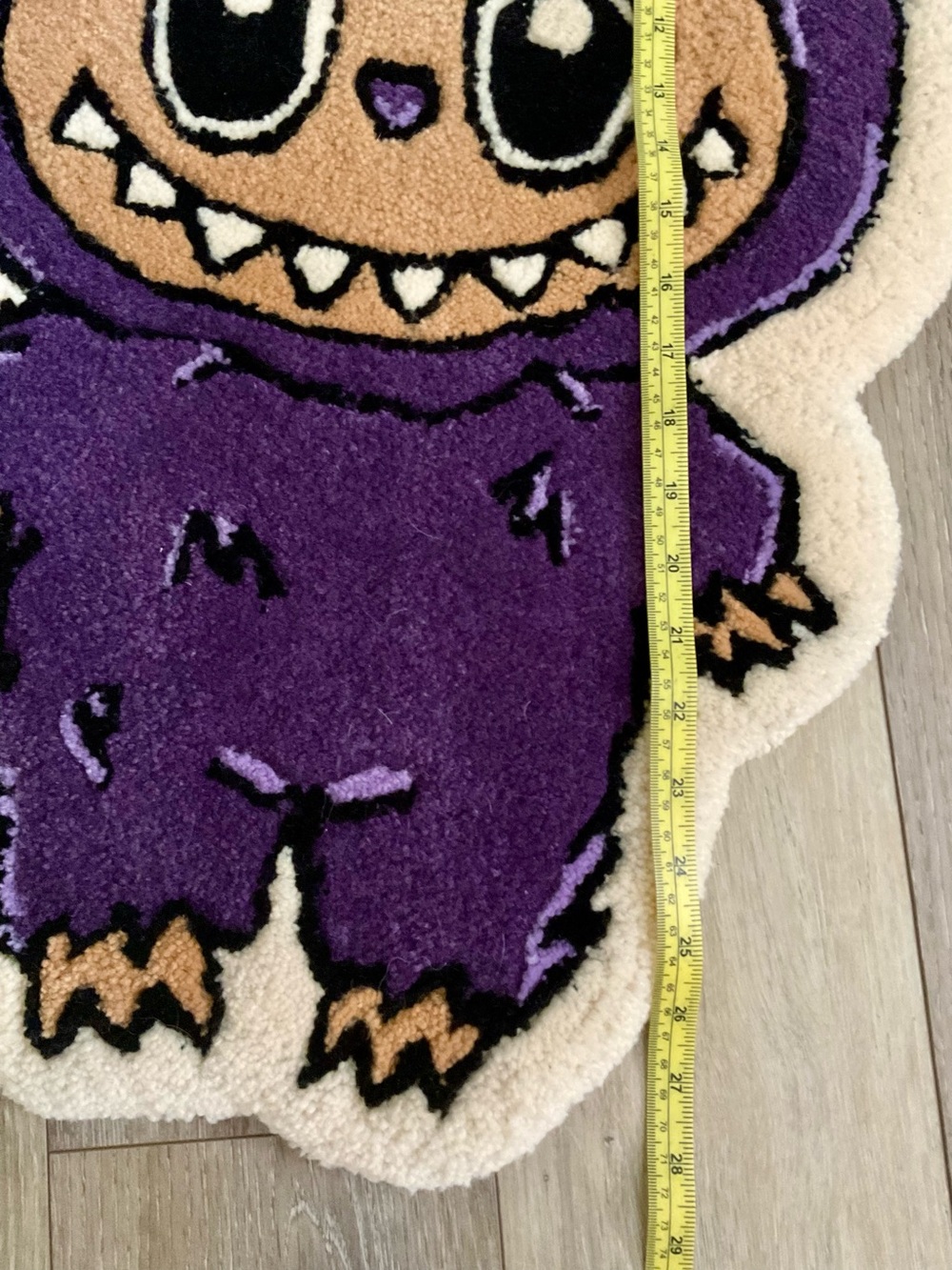 Handmade Tufted Wool Labubu Taro Rug - Picture 6 of 7
